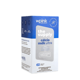 Embalagem e caixa do suplemento para saúde óssea Cálcio MDK Ultra, mostrando a parte frontal do produto.