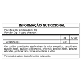 Tabela de Informação Nutricional - Creatina