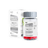 Caixa e frasco do suplemento para a pele WP Skin Glow Up, com o ativo Oli-Ola®, da marca The Supply.