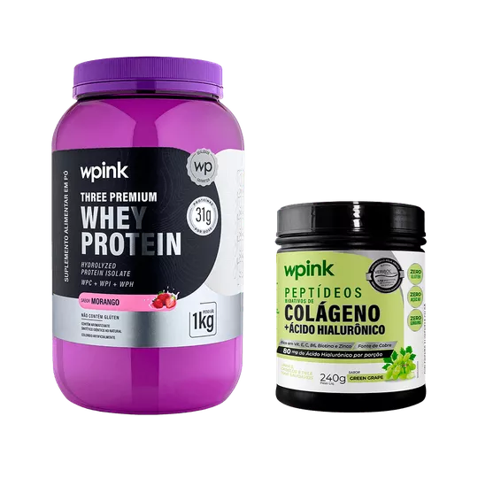 Whey protein morango + colágeno uva verde - wp